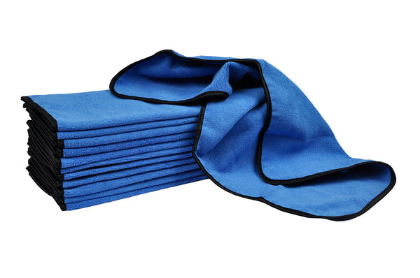 16x24 Microfiber Waffle Weave Towel - Pack of 6 Blue