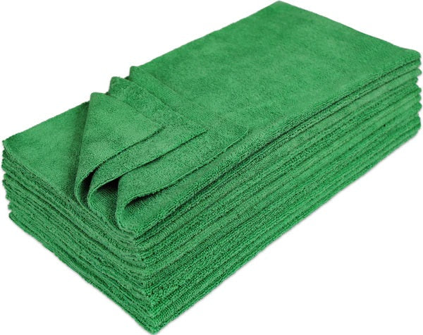 Tomahawk USA Microfiber Edgeless Towels 16" x 16" 300gsm 12 Pack Green
