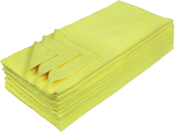 Tomahawk USA Microfiber Edgeless Towels 16" x 16" 300gsm 12 Pack Yellow